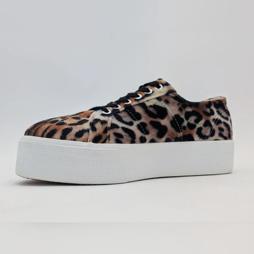 NWT SUPERGA® Fierce Leopard  Chunky Platform Sneaker Size 8.5 Brown/Black/White